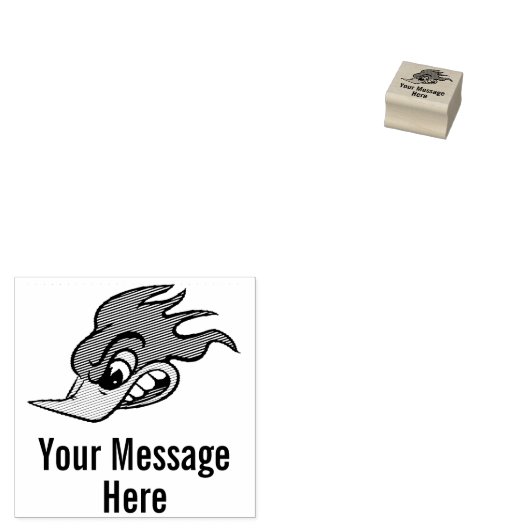 Retro Cartoon Bird Wood Art Stamp Rubberstempel (Gestempeld)
