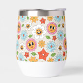 Retro Cartoon Bloemen Whimsical Gelukkig Plezierig (Links)