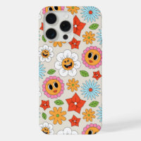 Retro Cartoon Bloemen Whimsisch Gelukkig Plezierig