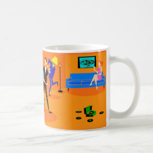 Retro Cartoon Cocktail Party Coffee Mok