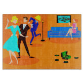 Retro Cartoon Cocktail Party Cutting Board Snijplank (Voorkant)