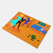 Retro Cartoon Cocktail Party Deurklep Deurmat (Schuin)