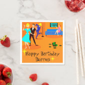 Retro Cartoon Cocktail Party Disposable Napkins Servetten (Insitu)