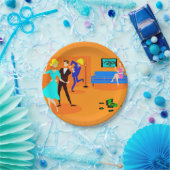 Retro Cartoon Cocktail Party Paper Bord (Feest)