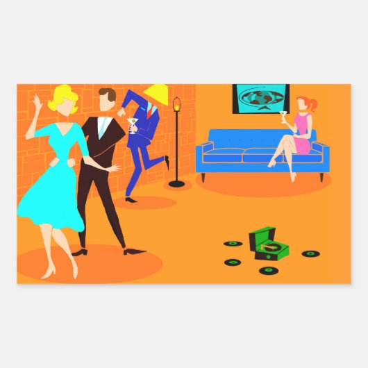 Retro Cartoon Cocktail Party Stickers (Voorkant)
