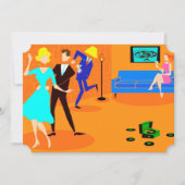 Retro Cartoon Cocktail Party-uitnodigingen Kaart (Voorkant)