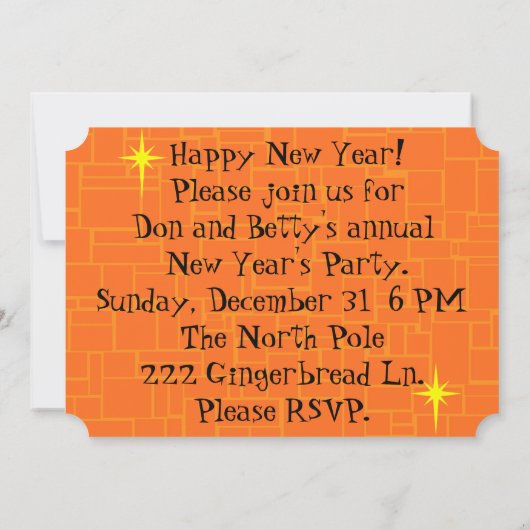 Retro Cartoon Cocktail Party-uitnodigingen Kaart (Achterkant)