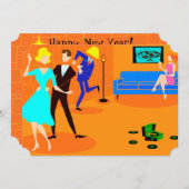 Retro Cartoon Cocktail Party-uitnodigingen Kaart (Voorkant / Achterkant)