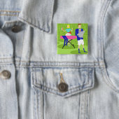 Retro Cartoon Couple bij Home Button (In situ)