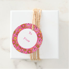 Retro Cartoon Donuts en snoep Bedankjes Labels