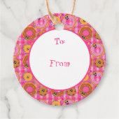 Retro Cartoon Donuts en snoep Bedankjes Labels (Voorkant)