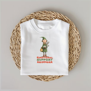 Retro cartoon elfen rendier ironische wensen t-shirt