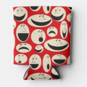 Retro Cartoon Faces Pattern Koelbox Blikjeskoeler (Voorkant)