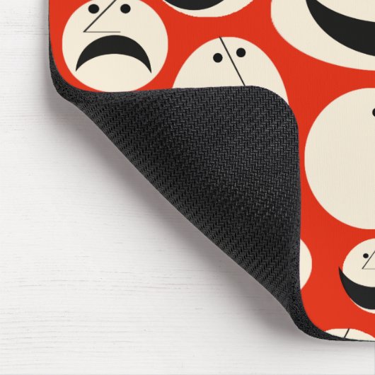 Retro Cartoon Faces Pattern Mousepad Muismat (Hoek)