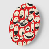 Retro Cartoon Factor Pattern Round Wall Clock Grote Klok (Hoek)