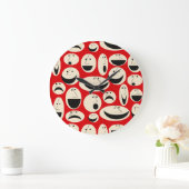 Retro Cartoon Factor Pattern Round Wall Clock Grote Klok (Huis)