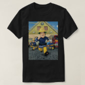Retro  Cartoon Fireman Namen voor Sam Childr T-shirt (Design voorkant)