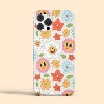 Retro Cartoon Flowers Whimsical Happy Fun iPhone 15 Pro Max Hoesje<br><div class="desc">Retro Cartoon Flowers Whimsical Happy Fun iPhone 15 Pro Max Hoesjes beschikt over een retro grillige kleurrijke cartoon gezichtsbloem en bladpatroon in roze,  sinaasappel,  geel,  blauw,  groen en wit. Fantastisch cadeau voor hier voor verjaardag,  kerst,  feestdagen,  Moederdag,  zussen,  besties en meer. Ontworpen door ©Evco Studio www.zazzle.com/store/evcostudio</div>