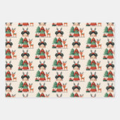 Retro Cartoon Frida Kahlo Patroon Schattigee Kerst Inpakpapier Vel (Voorkant 3)