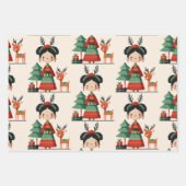 Retro Cartoon Frida Kahlo Patroon Schattigee Kerst Inpakpapier Vel (Voorkant 2)