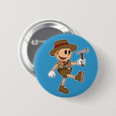 Retro Cartoon Geoloog Ronde Button 5,7 Cm (Voorkant /achterkant)