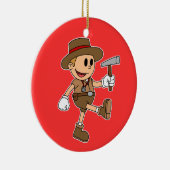 Retro Cartoon Geoloog (Voeg Jouw naam toe) Keramisch Ornament (Rechts)