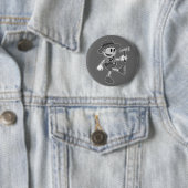 Retro Cartoon Geoloog (Zwart en Wit) Ronde Button 5,7 Cm (In situ)