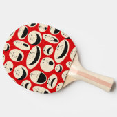 Retro Cartoon Gezichten Patroon Ping Pong Paddle Tafeltennisbatje (Zijkant)
