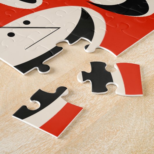 Retro Cartoon Gezichten Patroon Puzzel Legpuzzel (Zijkant)