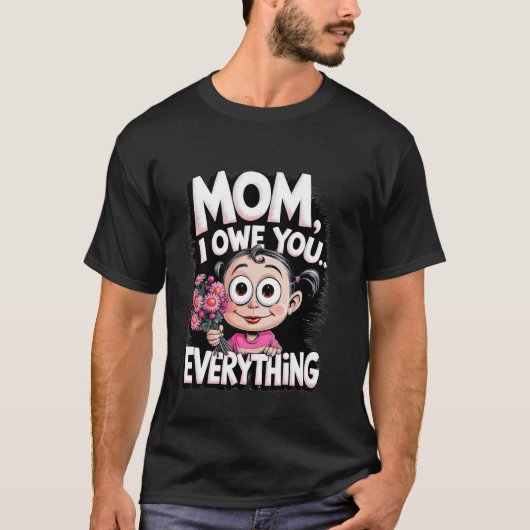 Retro Cartoon Grappig Moederdag Design T-shirt (Voorkant)