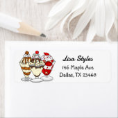 Retro Cartoon Ice Cream Sundaes Etiket (Insitu)