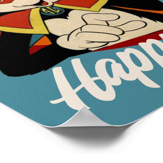 retro cartoon kinderen verjaardag aanpasbaar poster (Hoek)