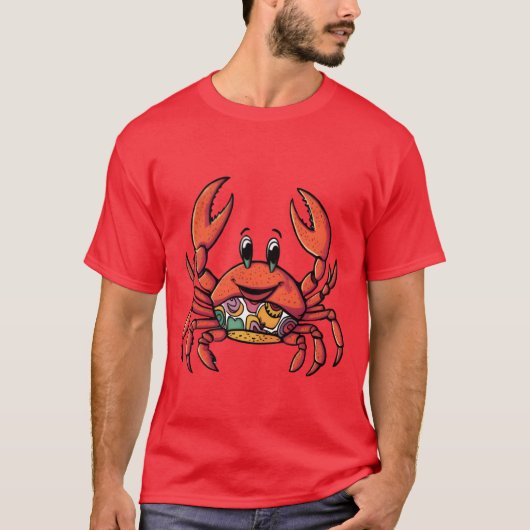 Retro Cartoon Krab grappig T-shirt (Voorkant)
