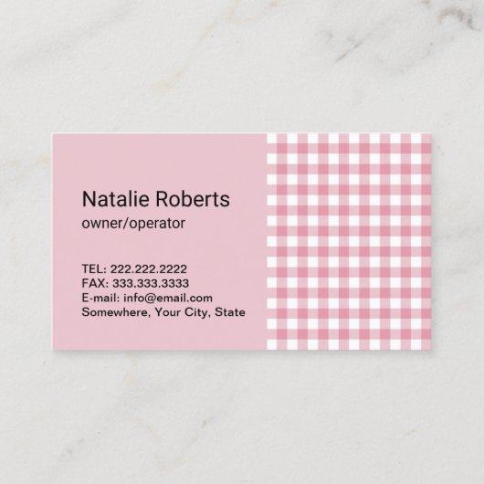 Retro Cartoon Maid House Schoonmaakservice Roze Visitekaartje (Achterkant)