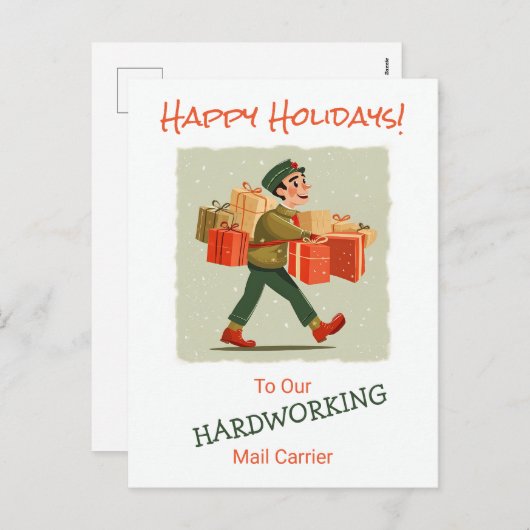 Retro Cartoon Mail Man Briefkaart (Voorkant / Achterkant)