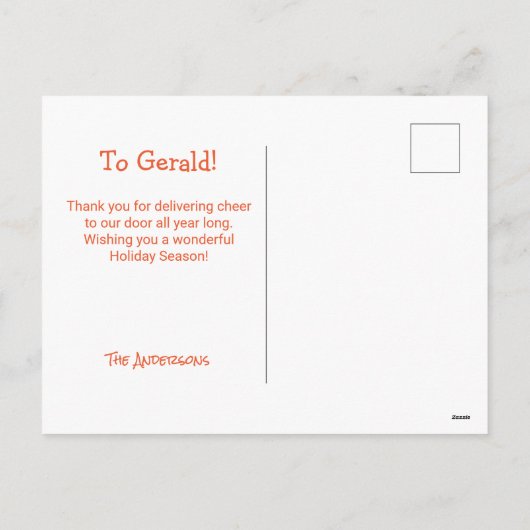 Retro Cartoon Mail Man Briefkaart (Achterkant)