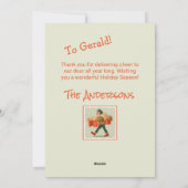 Retro Cartoon Mail Man Flat Holiday Kaart (Achterkant)