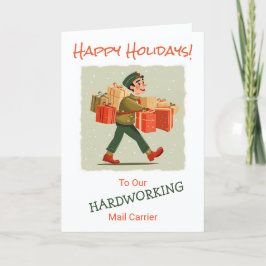 Retro Cartoon Mail Man Gevouwen Vakantie Kaart