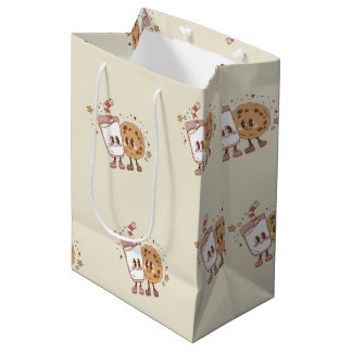 Retro Cartoon Melk & Koekje Medium Cadeauzakje