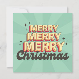 Retro cartoon ontwerp vrolijke kersttekst kaart