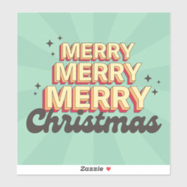 Retro cartoon ontwerp vrolijke kersttekst sticker