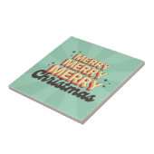 Retro cartoon ontwerp vrolijke kersttekst tegeltje (Zijkant)