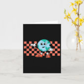 Retro Cartoon Planet Earth Day Milieu Natuur Kaart (Gele Bloem)