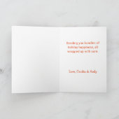 Retro Cartoon Postbode Vouw Kerstkaart Feestdagen Kaart (Binnen)