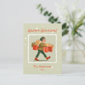 Retro Cartoon Postman Briefkaart (Staand voorkant)