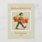 Retro Cartoon Postman Briefkaart (Voorkant)