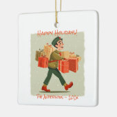 Retro Cartoon Postman Holiday Keramisch Ornament (Links)