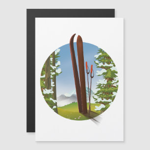 Retro cartoon ski reislogo