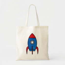 Retro Cartoon Space Rocket Bag Tote Bag