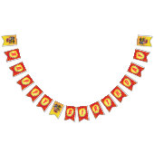 Retro Cartoon Superhero Comic Boy's Verjaardagsfee Vlaggetjes (Alle)